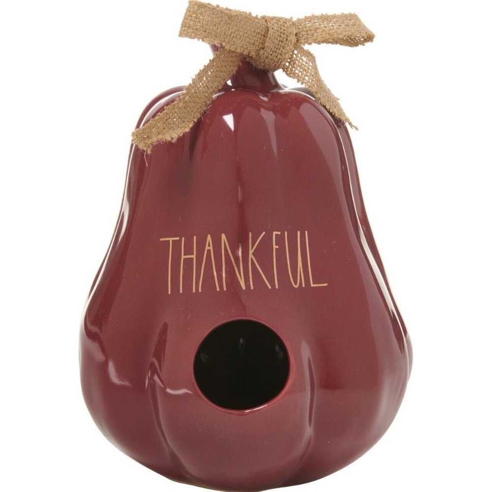 CERAMIC Gourd Birdhouse 'Thankful' | Rae Dunn